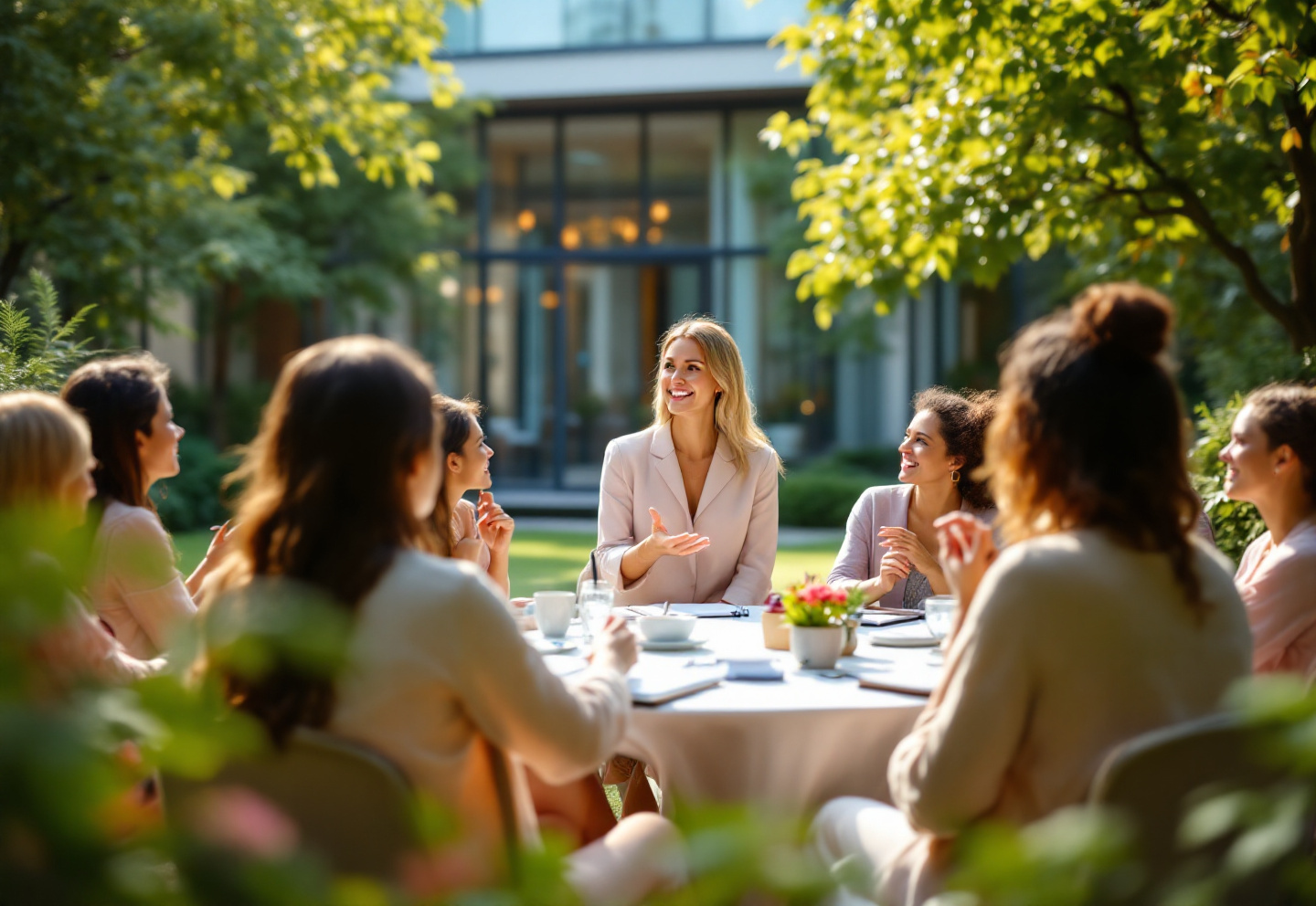 Atelier en plein air réunissant des entrepreneuses de la beauté